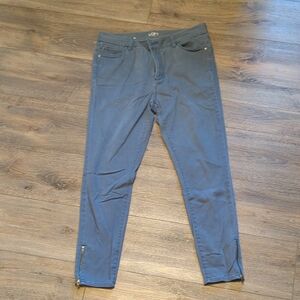 LOFT Women's Soft Blue Skinny Pants with Zipper Detail